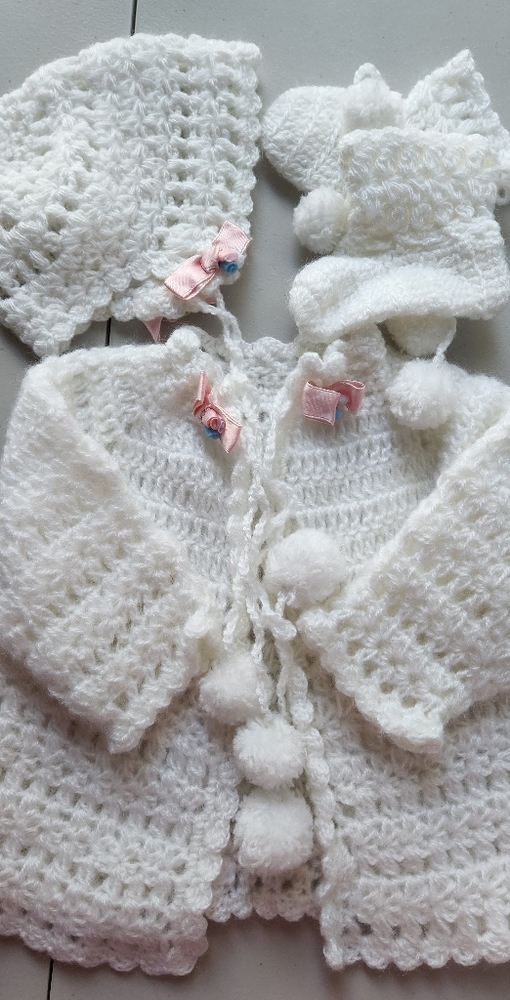 Vintage crocheted infant set